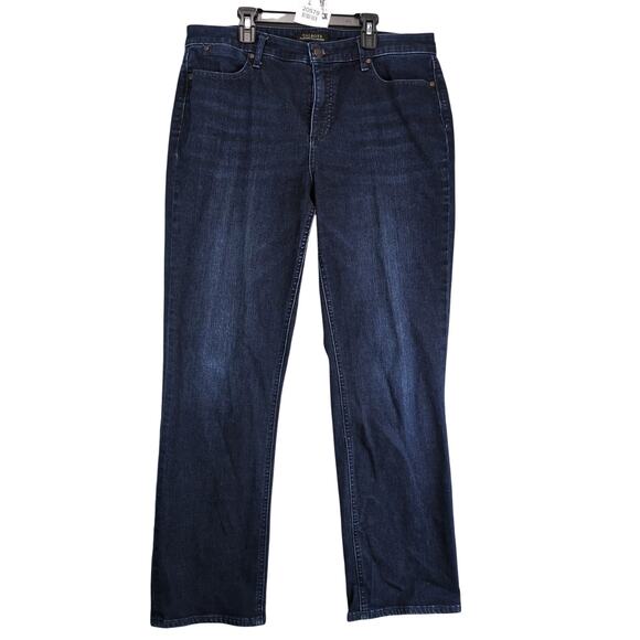 Talbots Flawless Five-Pocket Straight Curvy Jeans Women's 14 Stretch 34x30" Dark - Picture 1 of 9